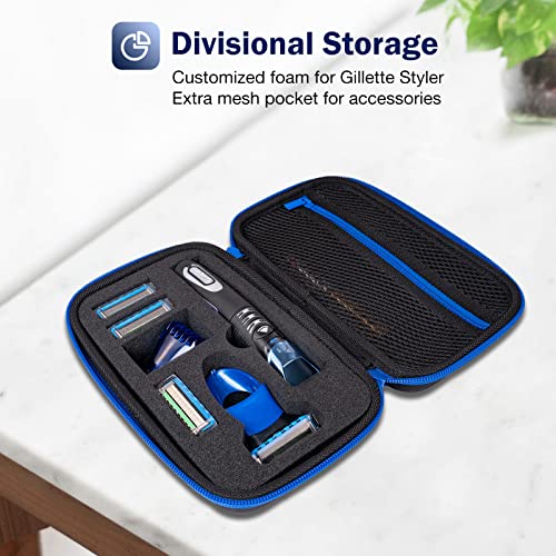 ProCase Hard Travel Case for Man Gillette Styler Beard Trimmer, Father¡¯s Day Carrying Storage Bag for Blade Refills, Charging Cord, Hair Clippers Electric Body Shaver Razor Accessories -Black