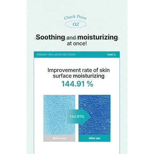 freemay Real Moisture Cream Set (100ml + 30ml), Korean Face Moisturizer for Hydration & Soothing, Vegan, Lightweight, Sensitive Skin Friendly