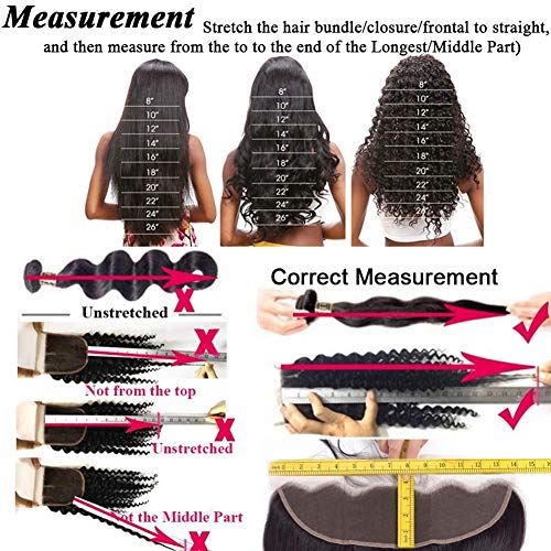 Brazilian Human Hair Frontal Closure 13x4 Body Wave 150% Density Pre-Plucked Natural Black