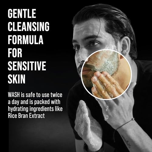 ABERA Nolan Daily Facial Cleanser for Men - 3 Pack + Gift, Oil Control & Pore Purifying, Niacinamide + Zincsebum, Gentle Face Wash 3.53 oz
