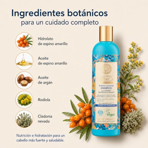 Natura Siberica Oblepikha Shampoo for Weak Damaged Hair 400mL Organic
