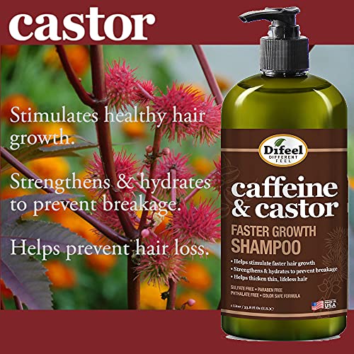 Hair Growth Shampoo & Conditioner Set with Caffeine & Castor Oil - 33.8 oz Each