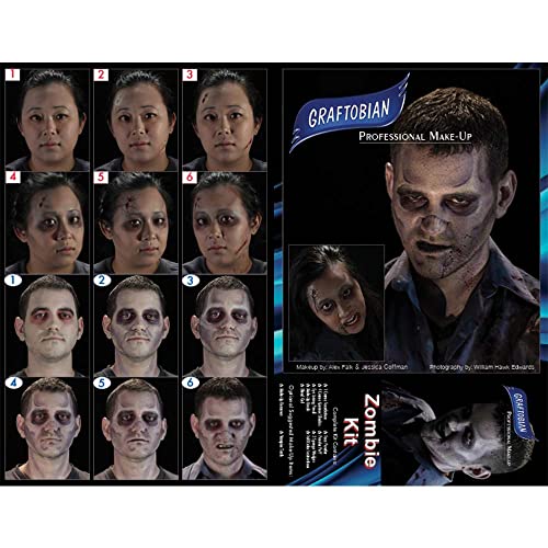 Graftobian Deluxe Zombie Makeup Kit - Expanded Theatrical Makeup Kit for Costumes, Cosplay, and Halloween