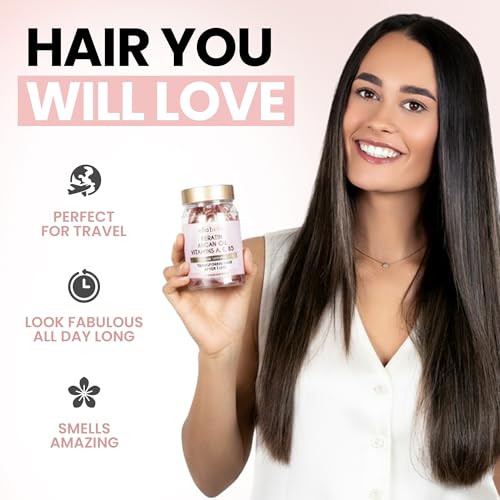Keratin Hair Serum with Argan Oil & Vitamins - Hair Treatment Capsules