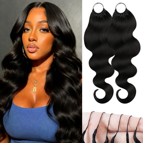20 Inch Natural Black Feather Crochet Human Hair Body Wave - 120g