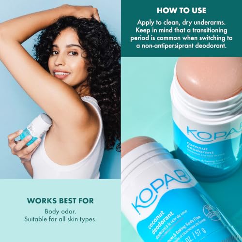Kopari Aluminum-Free Coconut Deodorant 2 Pack - Plant-Based, Cruelty-Free, Original Scent