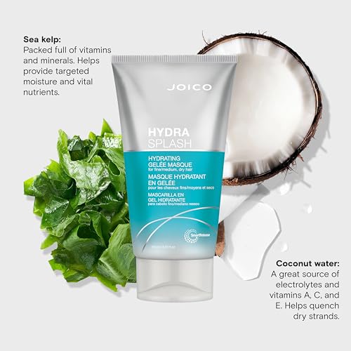 Joico HydraSplash Hydrating Gel?e Masque | For Fine, Medium, Dry Hair | Replenish Hydration | Boost Shine | With Sea Kelp & Coconut Water