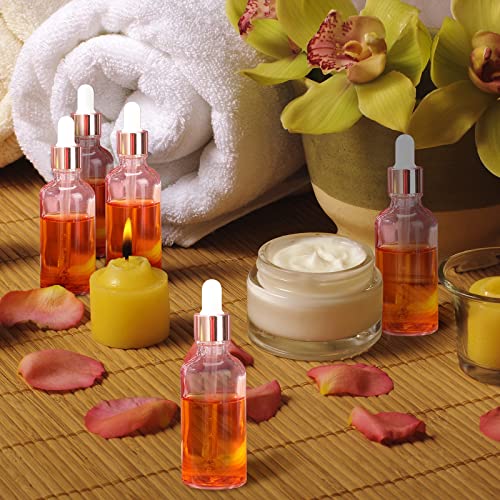 Nuogo Pink 2oz Glass Dropper Bottles for Essential Oils - 50 Pack
