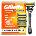 Gillette ProGlide Shield Men's Razor with 5 Blades & Trimmer, 1 Handle & 4 Refills