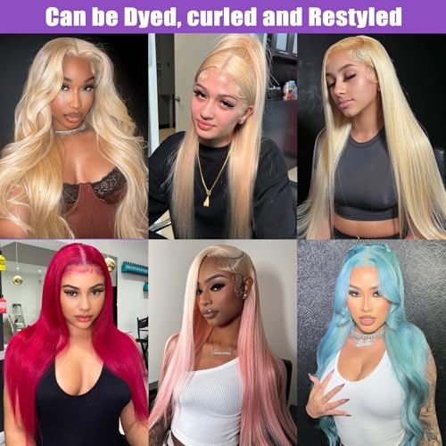 LAPONDAI 613 ST-14 Blonde Human Hair Bundles 12A Brazilian Virgin Straight 14 Inch