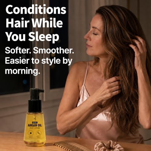 HerStyler Argan Oil Hair Serum Overnight Treatment - 2.36 Fl Oz Pack of 2