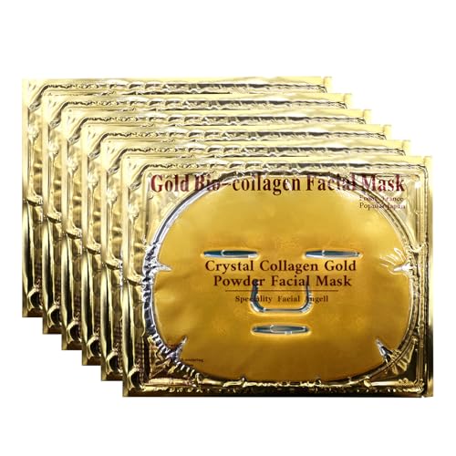 Adofect 15 Pack 24K Gold Collagen Facial Masks for Deep Hydration & Anti-Aging