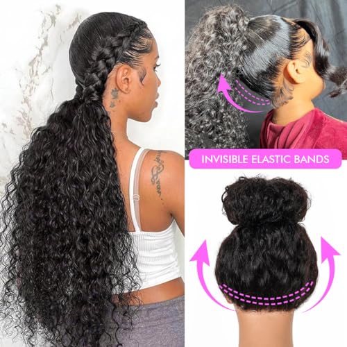 Deep Wave 360 Lace Frontal Wig 18 Inch Human Hair Pre Plucked Glueless