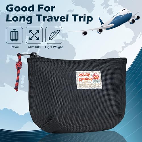 Rough Enough EDC Travel Cable Organizer Pouch 1680D Nylon, Black