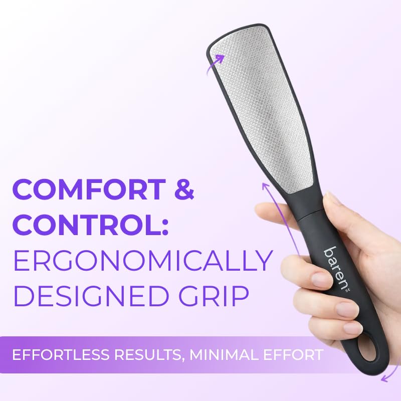 Baren Stainless Steel Dual-Sided Foot File for Callus Removal - 1 Count