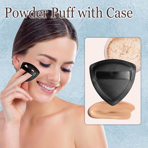 Black Travel Makeup Brush Set with Case - 10 Pcs Mini Brushes for Face & Eyes