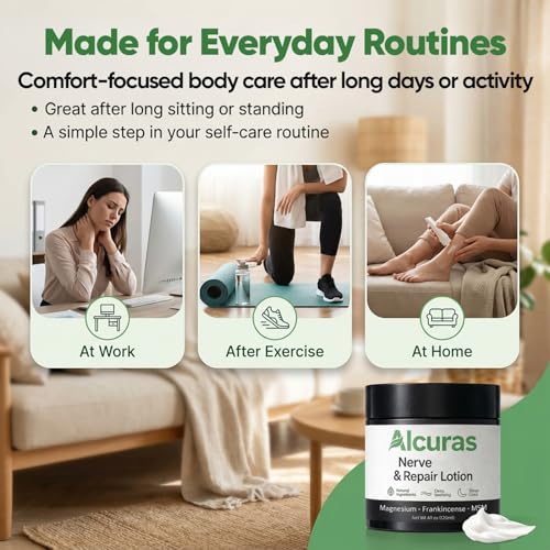 Nerve Cream Neuropathy Lotion, 4 fl oz Lotion with Arnica & Magnesium Cream & Frankincense (1)