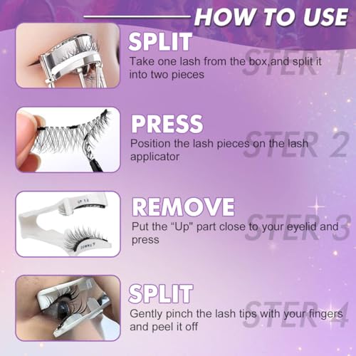 Hunnyfit Magnetic Lashes,Magnetic Eyelashes with Applicator, Magnet Eyelashes Natural Look,Reusable Magnet Lashes No Glue Needed Soft Lashes Kit(Natural+Natural)