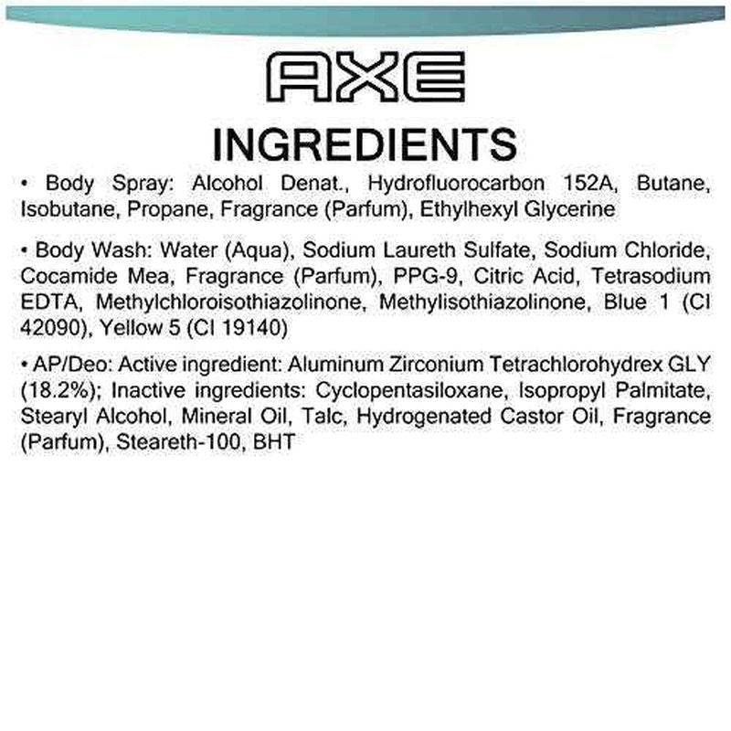 AXE Apollo Gift Set With Body Spray, Antiperspirant & Deodorant Stick and Body Wash for Grooming for Holiday 3 count