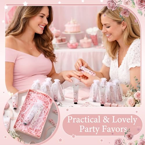 Baby Shower Gift Set with Hand Cream and Nail File - Pink Floral - Bulk 24 Sets