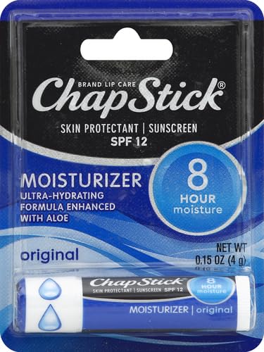 ChapStick Moisturizer Lip Balm SPF 15 Pack of 3 - Unflavored, Hydrating Sun Protection