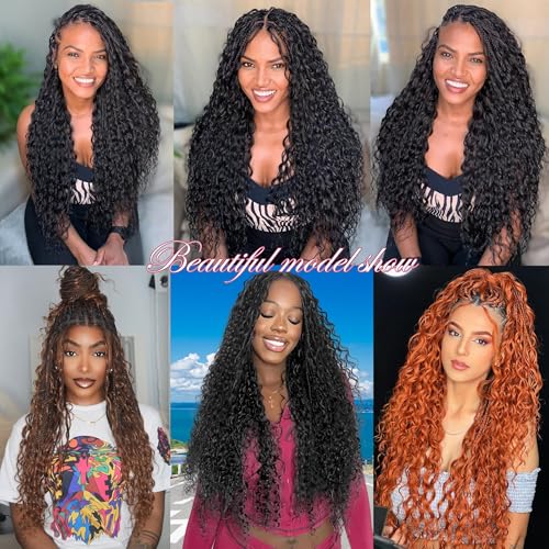 18 Inch Protein Fiber Goddess Box Braids - 4# Pack, Natural Look & Soft Curls