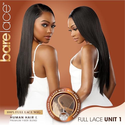 Sensationnel Full Lace Human Hair Wig - 1B Off Black, Glueless, Pre-Plucked, Thin Lace