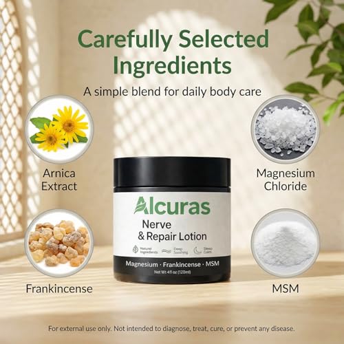 Nerve Cream Neuropathy Lotion, 4 fl oz Lotion with Arnica & Magnesium Cream & Frankincense (1)