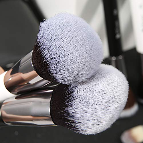 DUcare 31Pcs Pro Makeup Brush Set with Organizer - White & Black