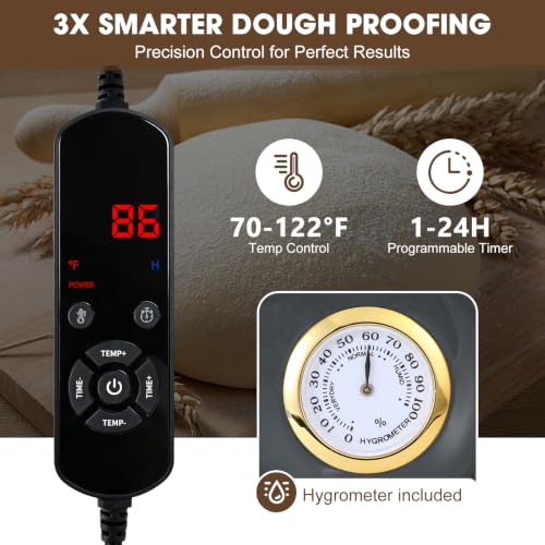 Off-White Foldable Bread Proofing Box with PID Temperature Control & 24H Timer