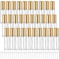 Domensi 30 Pcs 8 ml Empty Glass Perfume Bottles Bulk - Gold Refillable Cologne Spray Atomizer with Pump, for Travel, Skincare, Haircare, Cleaning & DIY Essentials