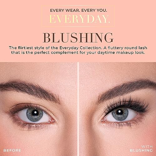 Natural Faux Mink Lashes - Blushing, Reusable 20x, 13mm for Daily Wear
