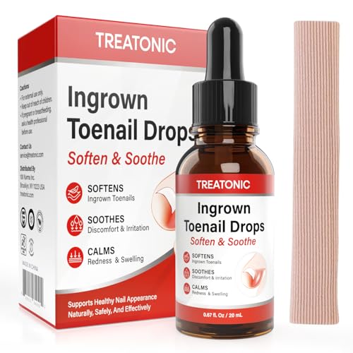 Treatonic Toenail Care Drops - Thick/Curved Nails Repair Drops with Silicone Toe Protectors
