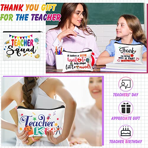 Hillban 32 Pieces Teacher Christmas Gifts Teacher Appreciation Gifts Women Cosmetic Makeup Bag Funny Pencil Pouch for Graduation Birthday Christmas(Cute)