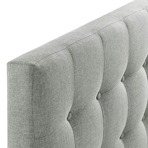Modway Emily Tufted Button Linen Fabric Upholstered Twin Headboard in