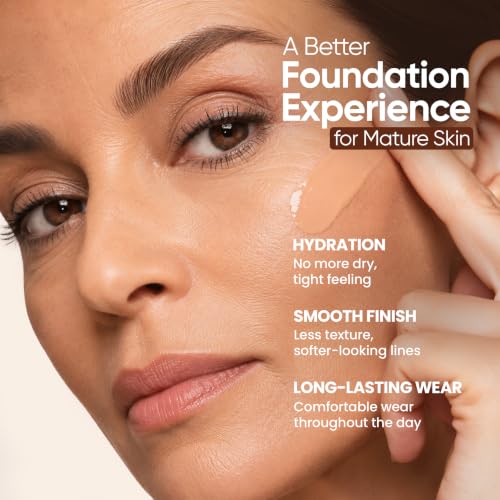 Glow Foundation for Mature Skin Cushion Makeup with Hyaluronic Acid - Warm Shade