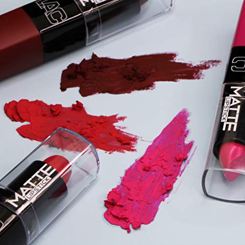 Matte Lipstick Pack of 6 - Long-Lasting, Vibrant Lip Color for Flawless Look
