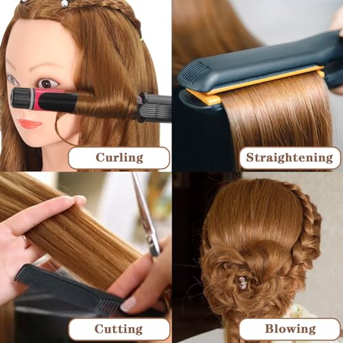 Mannequin Head with 80% Human Hair for Hair Styling Practice - 27# Dark Brown