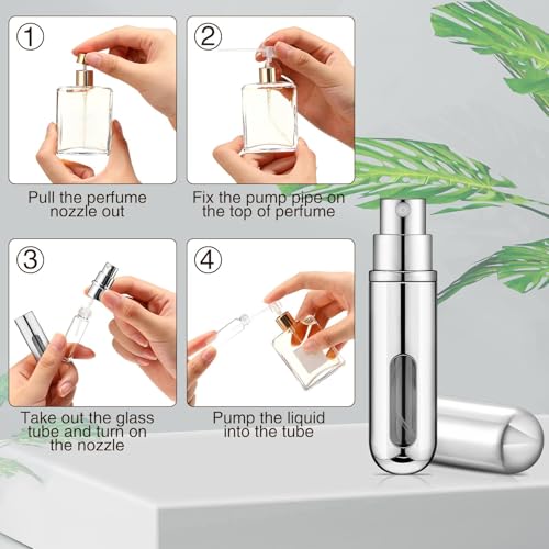 Gerrii 50 Pcs Travel Mini Perfume Refillable Portable Perfume Spray Bottle Perfume Pocket Perfume Dispenser with 20 Pcs Pump Accessories Essentials Spray Containers Scent Pump Case, 5ml (Multicolor)