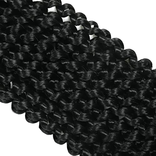 LHNHAIR 7 Packs Passion Twist Water Wave Crochet Hair 12 Inch 1B