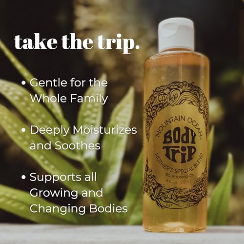 Mountain Ocean The Original Body Trip Mother's Special Blend Body Toning Oil, 8 Oz, Deep Hydration, Helps Stretch Marks, with Almond & Coconut Oil, Cocoa Butter & Vitamin E (New Look, Same Formula)