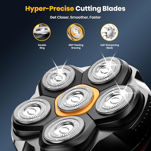 Head Shavers for Bald Men, 2026 Upgraded Magnetic Head Shaver, IPX7 Waterproof Wet/Dry Head Shavers for Men, 2-Speed Mens Head Shaver Bald