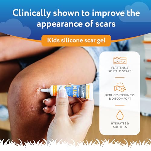 ScarAway Kids Silicone Scar Gel, 100% Medical-Grade, Helps Improve Size, Color & Texture of Hypertrophic & Keloid Scars on Face & Body from Injury, Burns & Surgery, Water Resistant, Clear, 6g