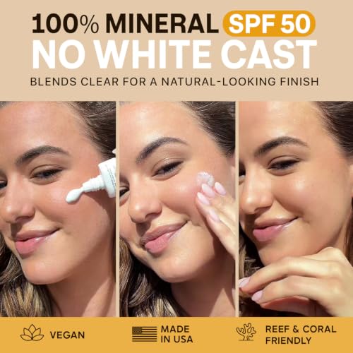 Mineral Face Sunscreen SPF 50 Vanilla Coconut - Non-Nano Zinc Oxide, Hydrating & Reef Friendly