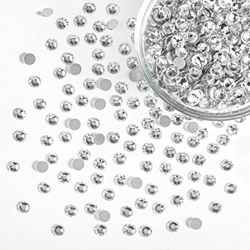 Beadsland Flat Back Crystal Rhinestones Bulk SS16 - 14400pcs White Glitter