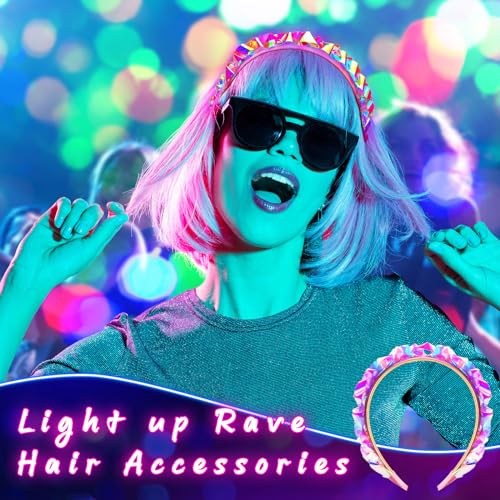4 Pcs Light Up LED Headbands for Party & Wedding - Glow Headbands