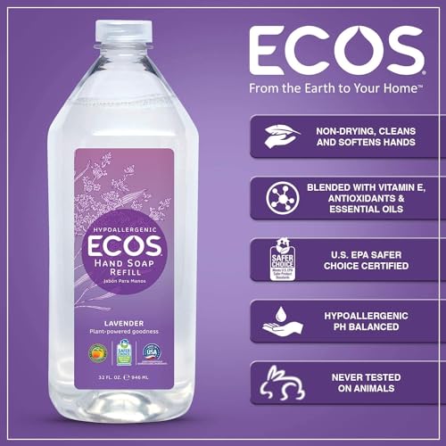 Earth Friendly Products - Rejuvenate Your Hands with Plant-Based Goodness: Lavender Hand Soap Refill (2 Pack - 32 oz Each)