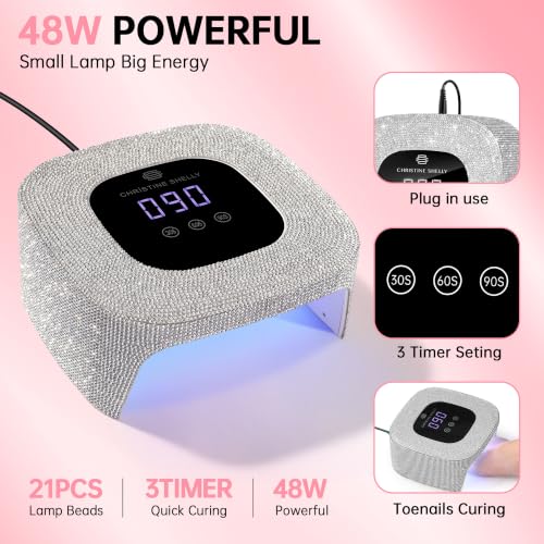 Mini UV LED Nail Lamp for Gel Polish - White Diamond - 48W