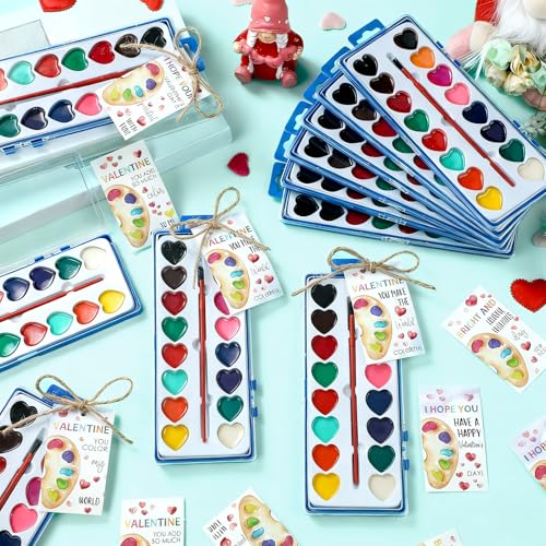 Tinlade Clear Heart Watercolor Paint Set - Valentine's Day Gift 12-Piece Variation of THIS listing