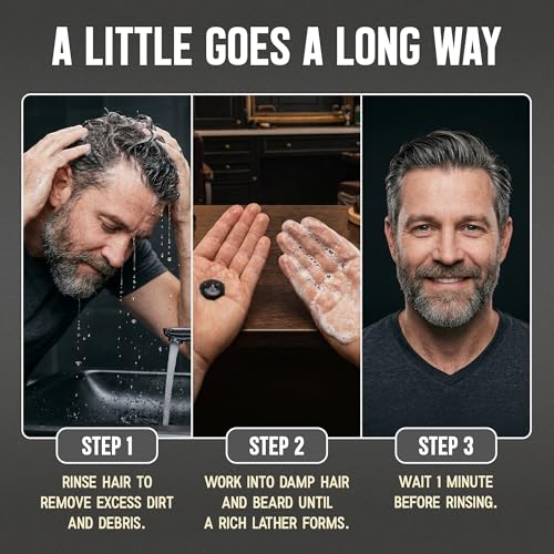 Men's Beard Wash & Hair Shampoo - Hydrating, Softening, All-in-One 8.4 Fl Oz